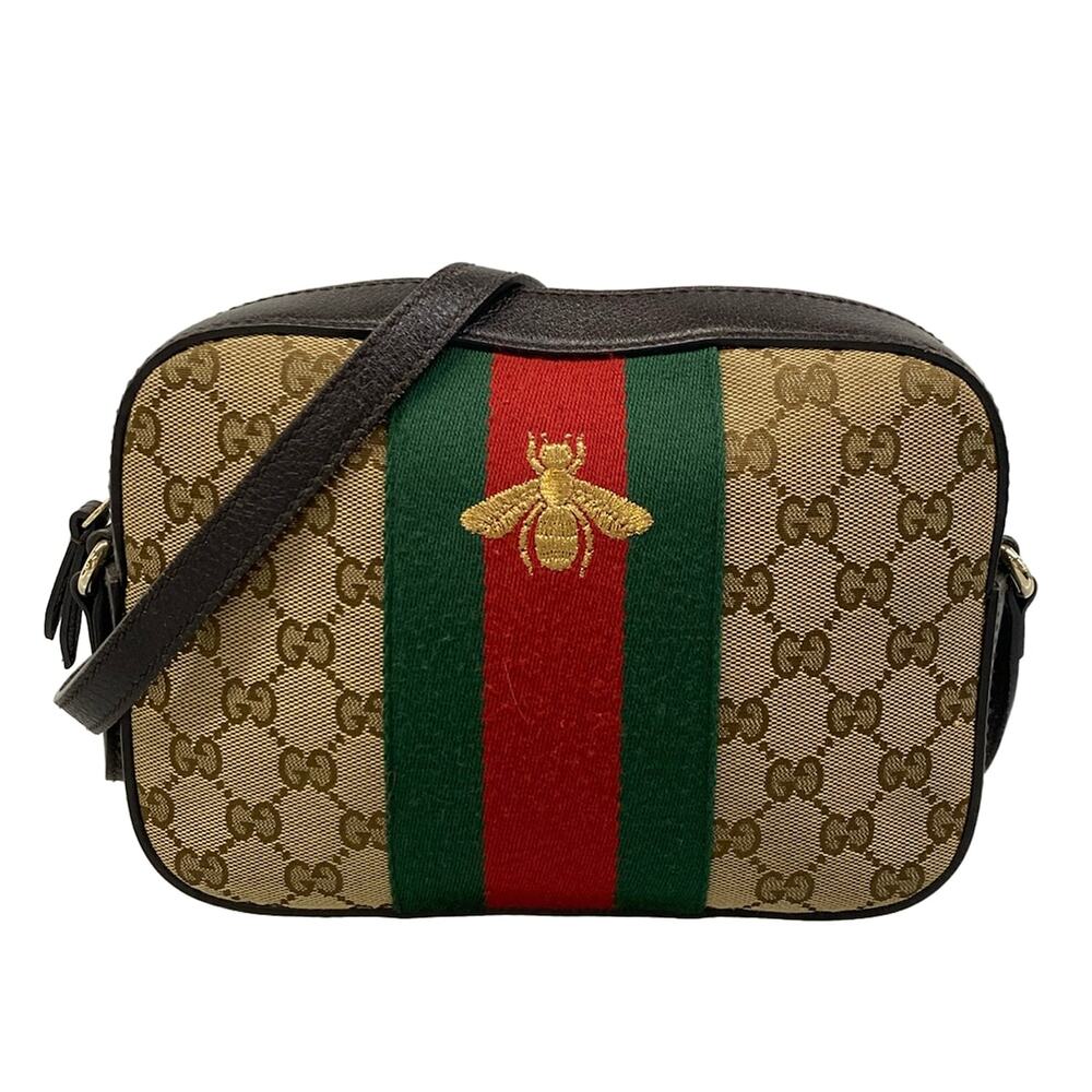 Gucci GG Pattern, Shelly (Web) Shoulder Bag 412008 Beige Dark Brown Multi